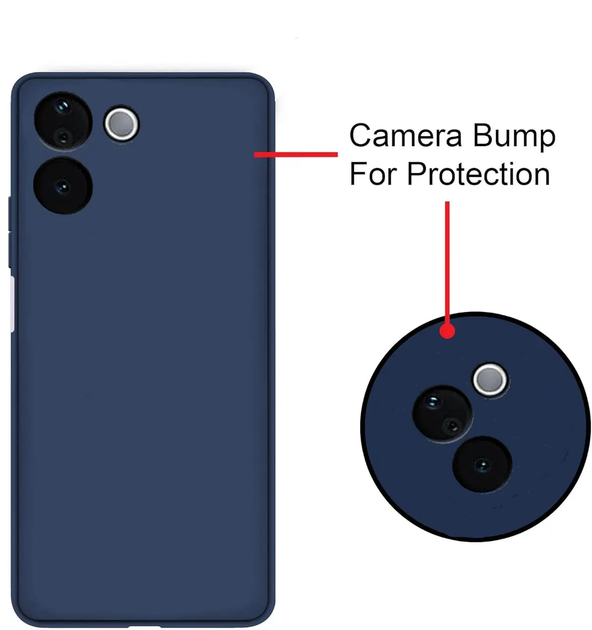 Micvir Back Cover for vivo T3 Pro 5G (Blue, Dual Protection, Silicon, Pack of: 1) — image 2 of 5