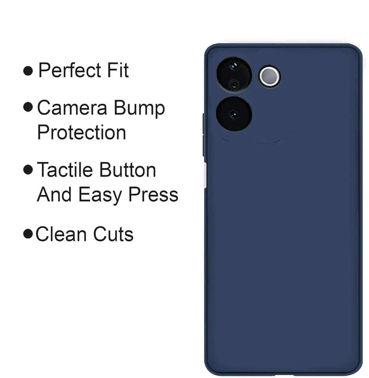 Micvir Back Cover for vivo T3 Pro 5G (Blue, Dual Protection, Silicon, Pack of: 1) — image 4 of 5