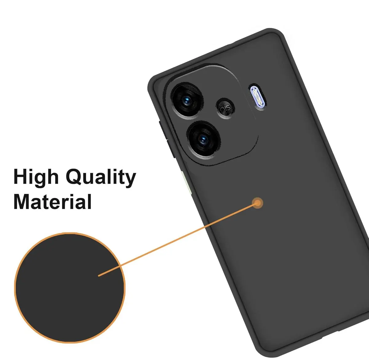 Micvir Back Cover for IQOO Z9X Turbo 5G (Black, Dual Protection, Silicon, Pack of: 1) — image 2 of 5