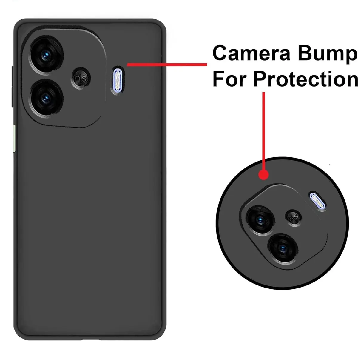 Micvir Back Cover for IQOO Z9X Turbo 5G (Black, Dual Protection, Silicon, Pack of: 1) — image 3 of 5