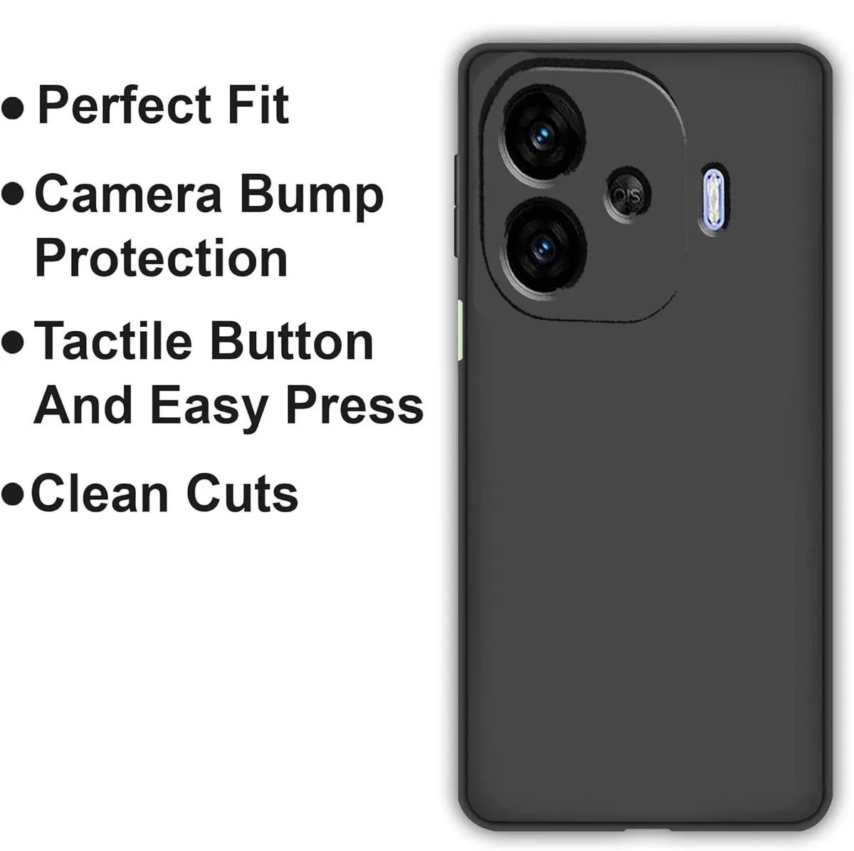 Micvir Back Cover for IQOO Z9X Turbo 5G (Black, Dual Protection, Silicon, Pack of: 1) — image 4 of 5