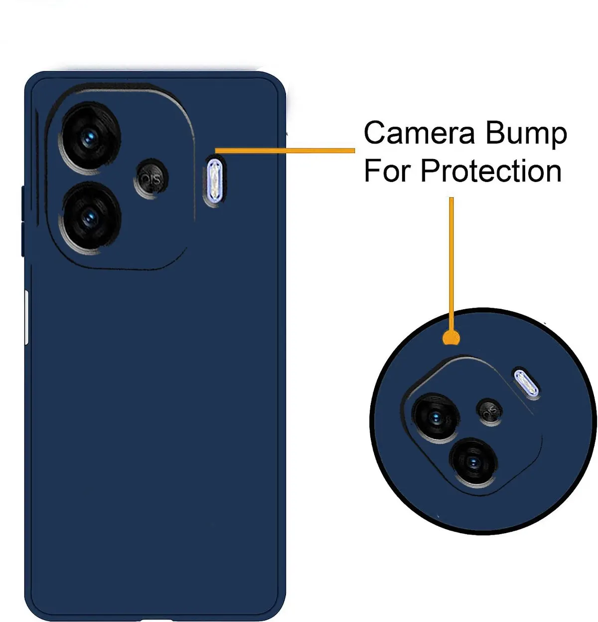 Micvir Back Cover for IQOO Z9X Turbo 5G (Blue, Dual Protection, Silicon, Pack of: 1) — image 3 of 5