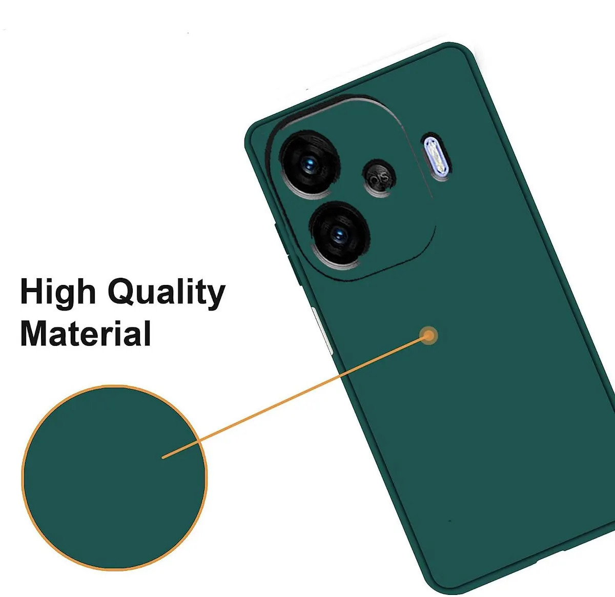 Micvir Back Cover for IQOO Z9X Turbo 5G (Green, Dual Protection, Silicon, Pack of: 1) — image 2 of 5