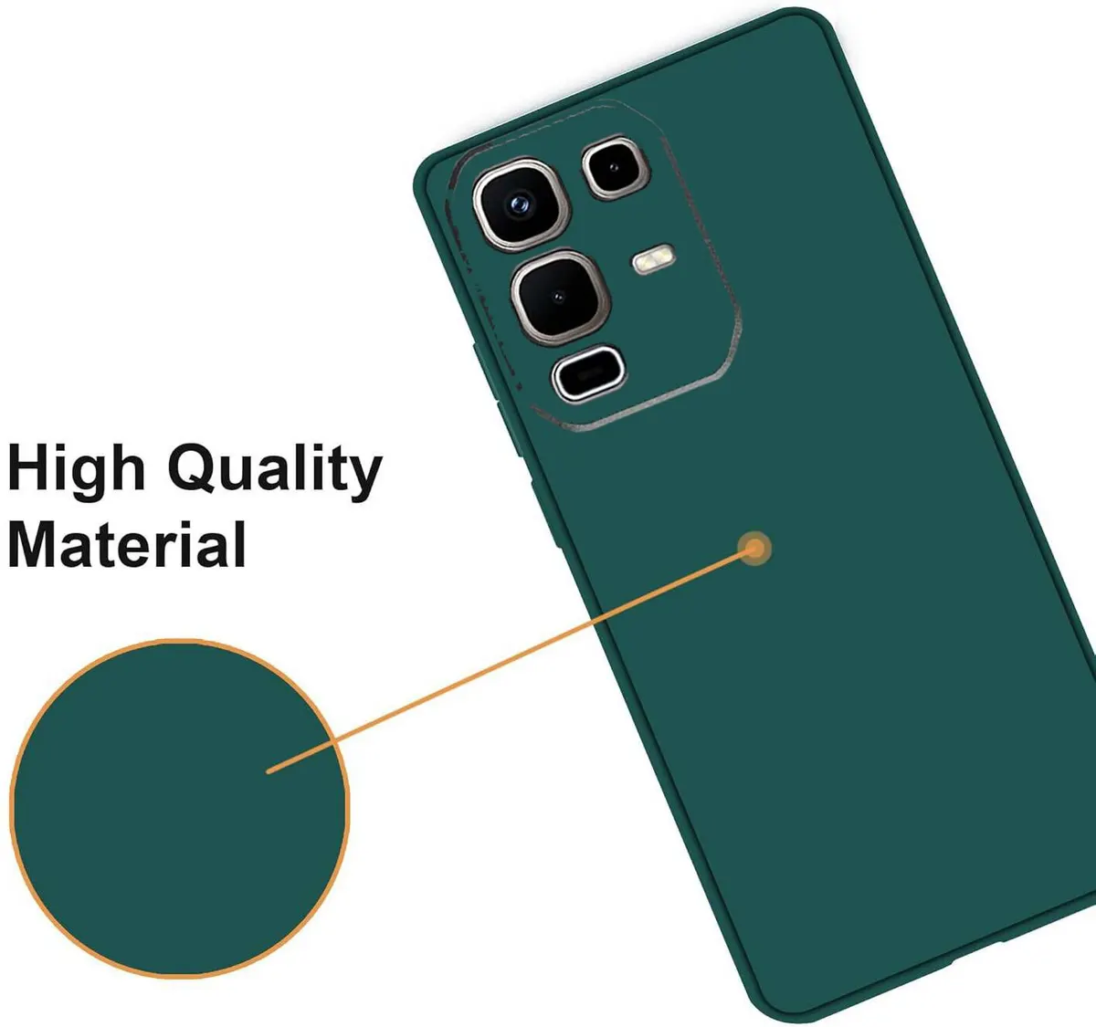 Micvir Back Cover for Infinix Note 50s 5G+ (Green, Dual Protection, Silicon, Pack of: 1) — image 2 of 5