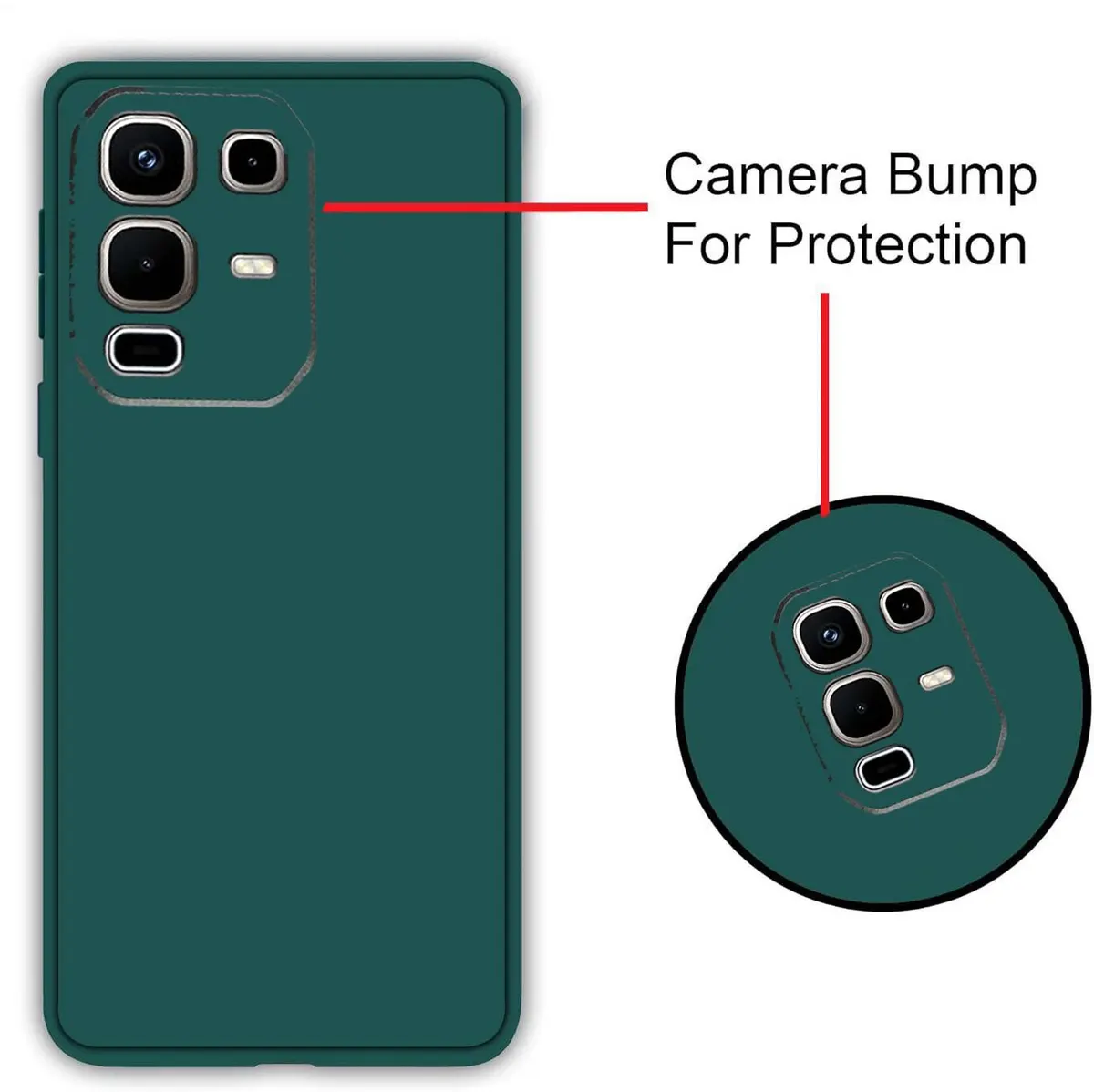 Micvir Back Cover for Infinix Note 50s 5G+ (Green, Dual Protection, Silicon, Pack of: 1) — image 3 of 5