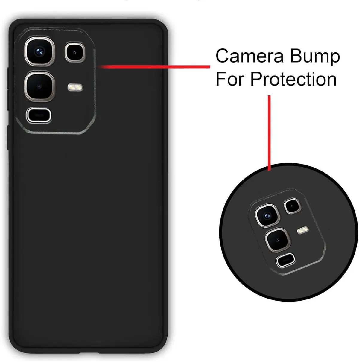 Micvir Back Cover for Infinix Note 50x 5G+ (Black, Dual Protection, Silicon, Pack of: 1) — image 3 of 5