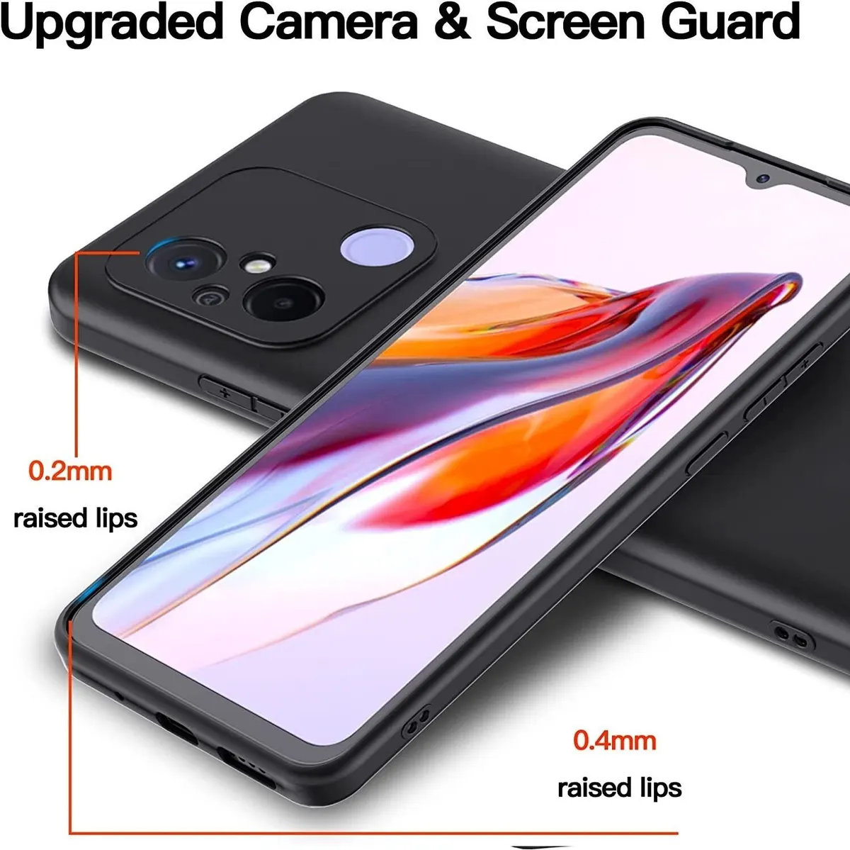 Micvir Back Cover for Redmi 12C (Black, Dual Protection, Silicon, Pack of: 1) — image 3 of 5