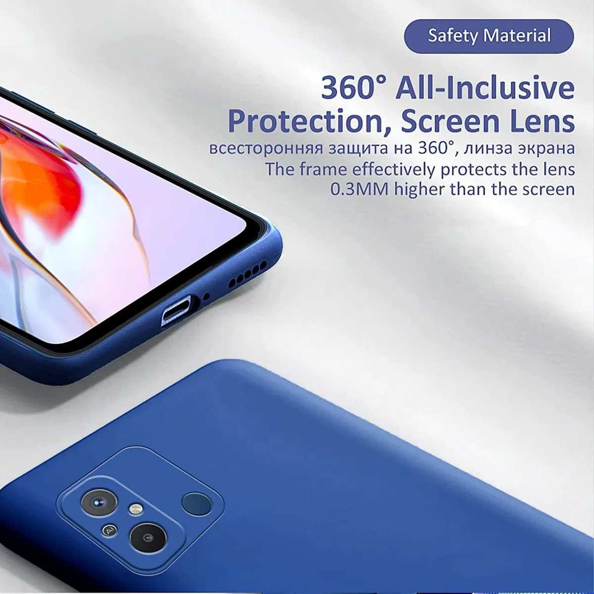 Micvir Back Cover for Redmi 12C (Blue, Dual Protection, Silicon, Pack of: 1) — image 3 of 5