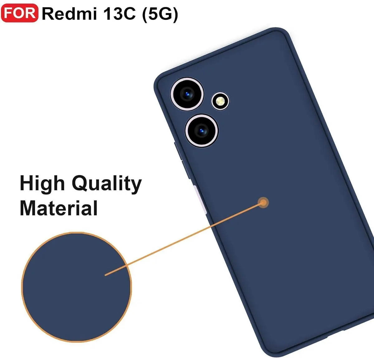 Micvir Back Cover for Redmi 13C 5G (Blue, Dual Protection, Silicon, Pack of: 1) — image 3 of 5