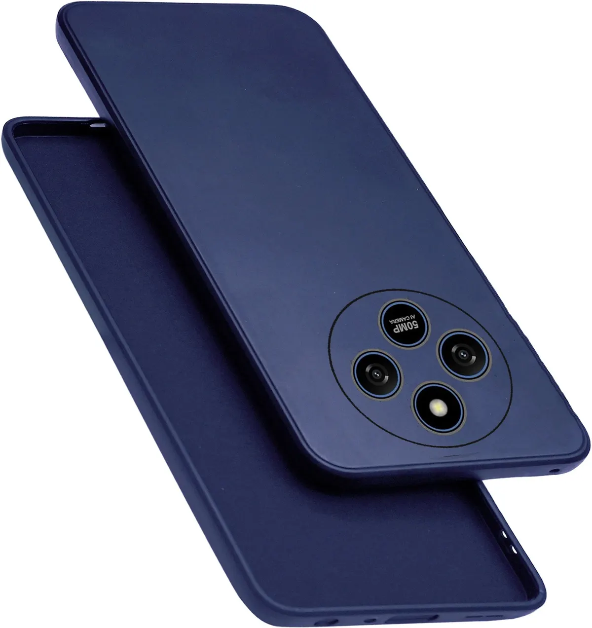 Micvir Back Cover for Redmi 14C 5G (Blue, Dual Protection, Silicon, Pack of: 1)