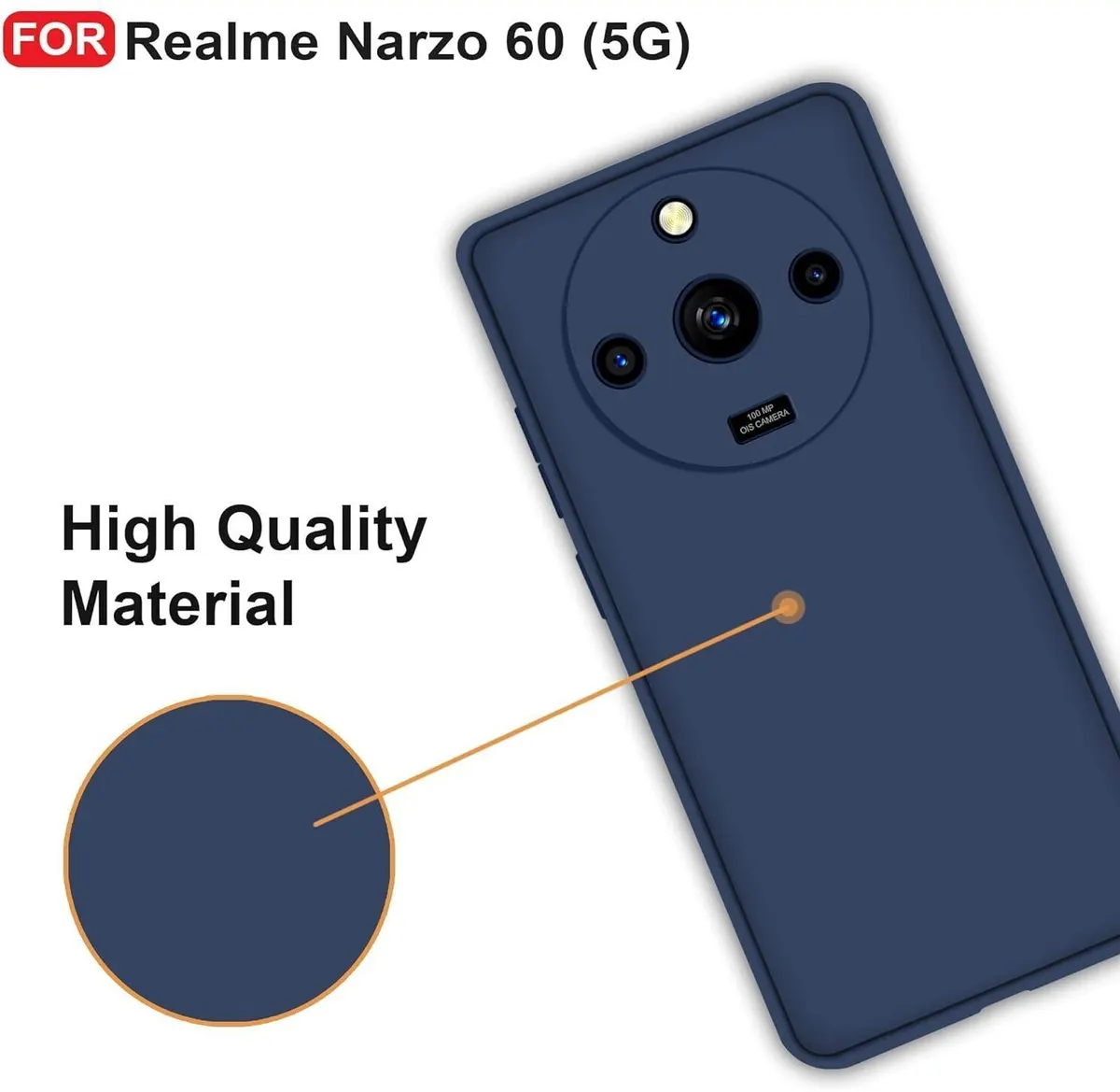 Micvir Back Cover for Realme Narzo 60 5G (Blue, Dual Protection, Silicon, Pack of: 1) — image 3 of 5