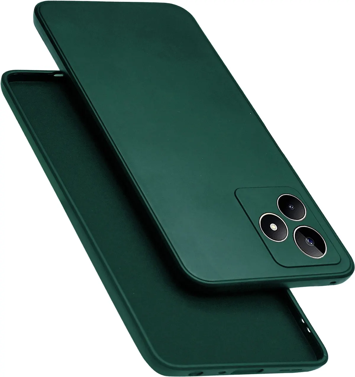 Micvir Back Cover for Realme Narzo N53 (Transparent, Green, Dual Protection, Pack of: 1)