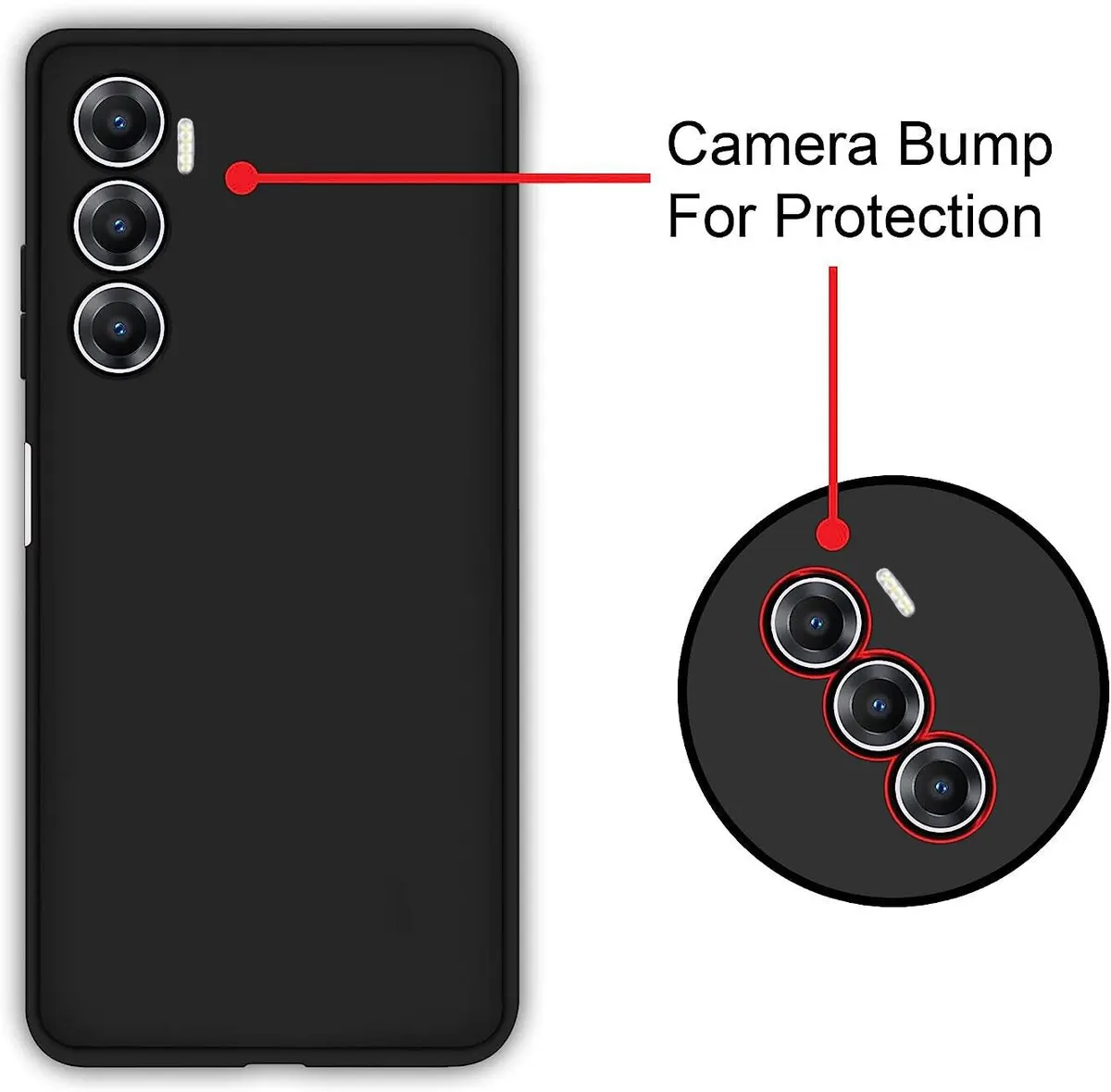 Micvir Back Cover for Infinix Zero 5G 2023 (Black, Dual Protection, Silicon, Pack of: 1) — image 4 of 5