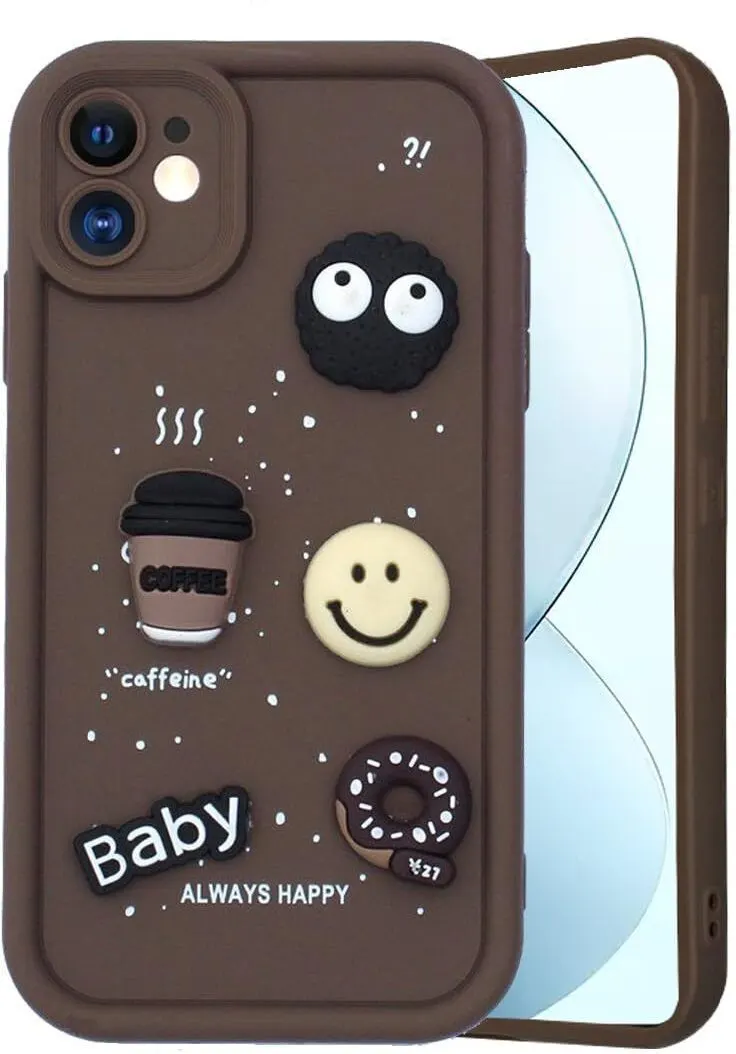 Micvir Back Cover for Apple iPhone 11 (Brown, Silicon, Pack of: 1)