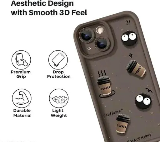 Micvir Back Cover for Apple iPhone 13 (Brown, Silicon, Pack of: 1) — image 3 of 5