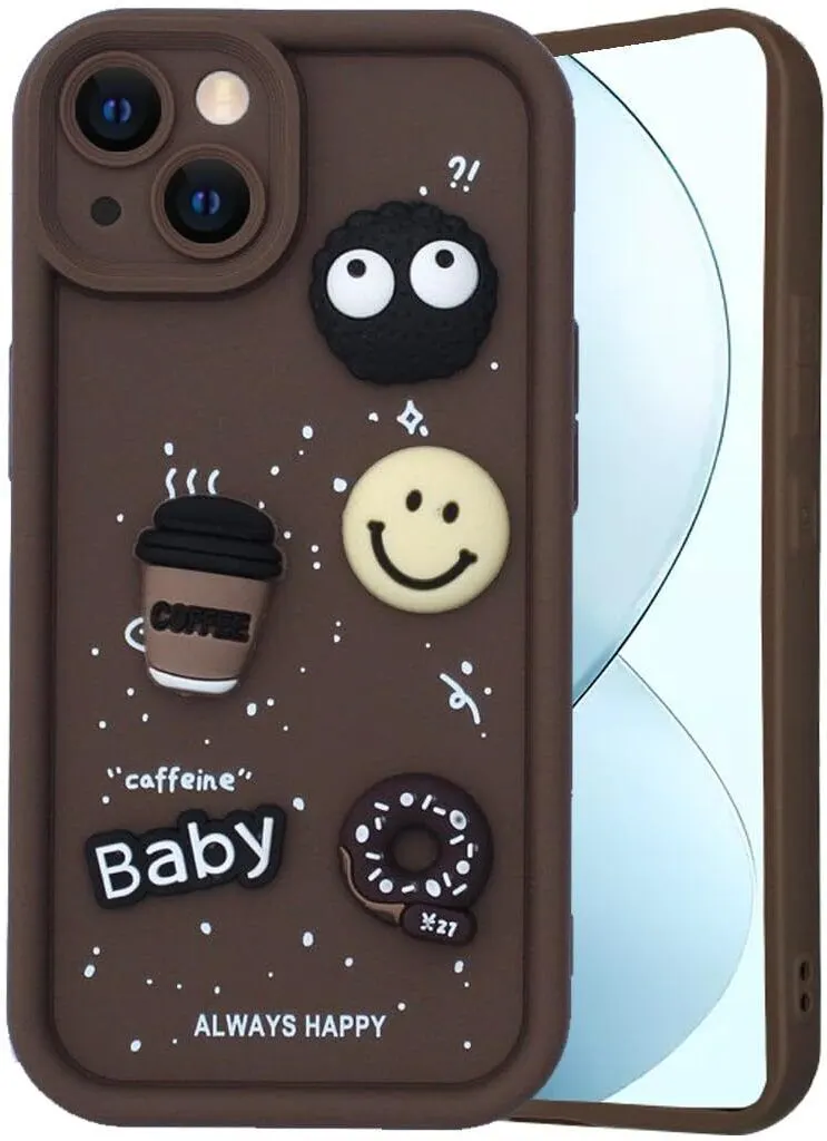 Micvir Back Cover for Apple iPhone 14 (Brown, Silicon, Pack of: 1)