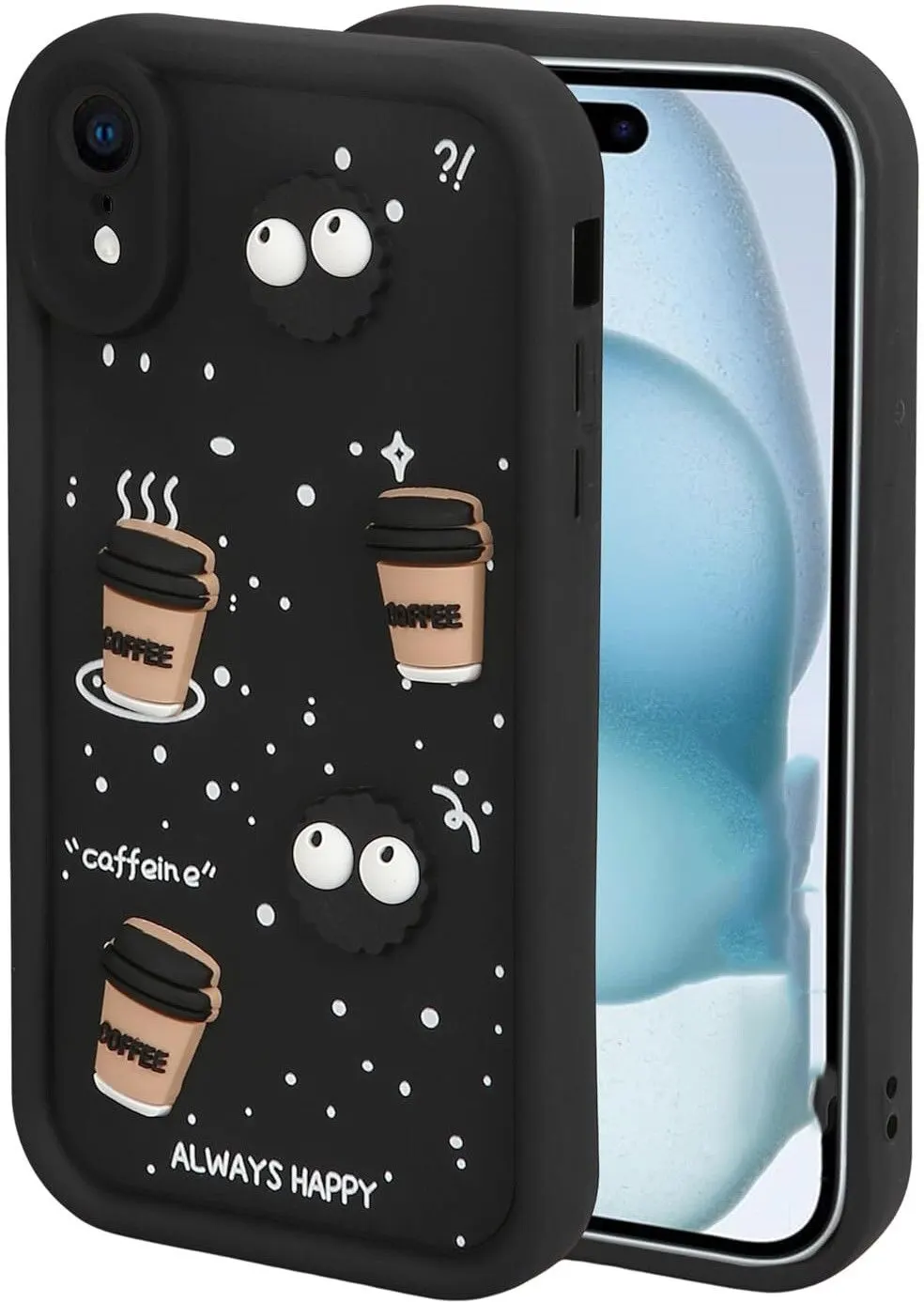 Micvir Back Cover for Apple iPhone XR (Black, Silicon, Pack of: 1)