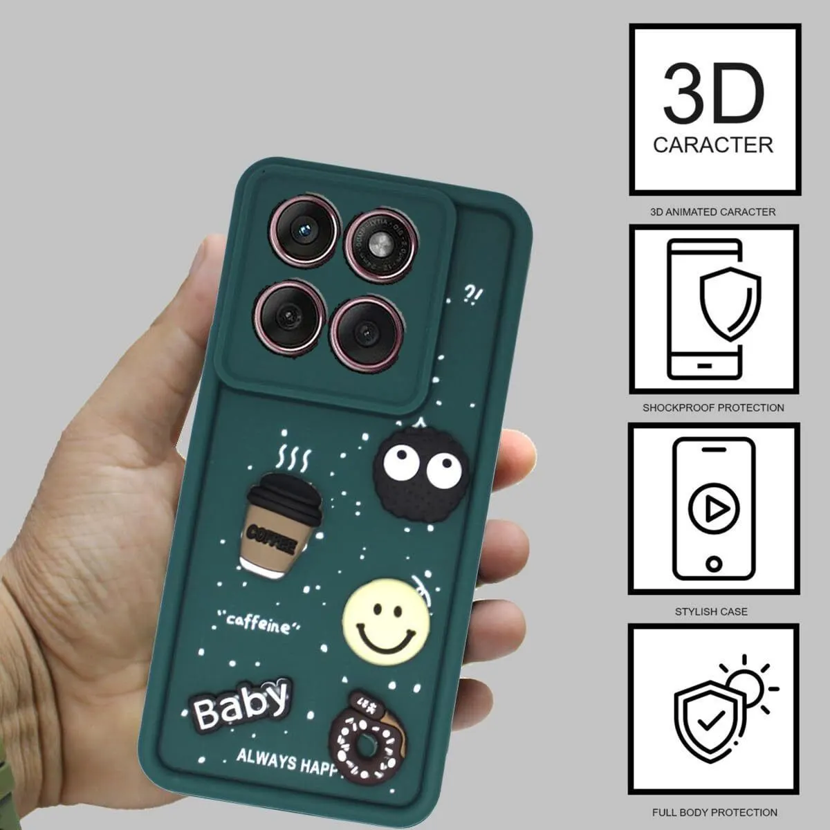 Micvir Back Cover for MOTOROLA Edge 60 Fusion 5G (Green, Silicon, Pack of: 1) — image 2 of 4