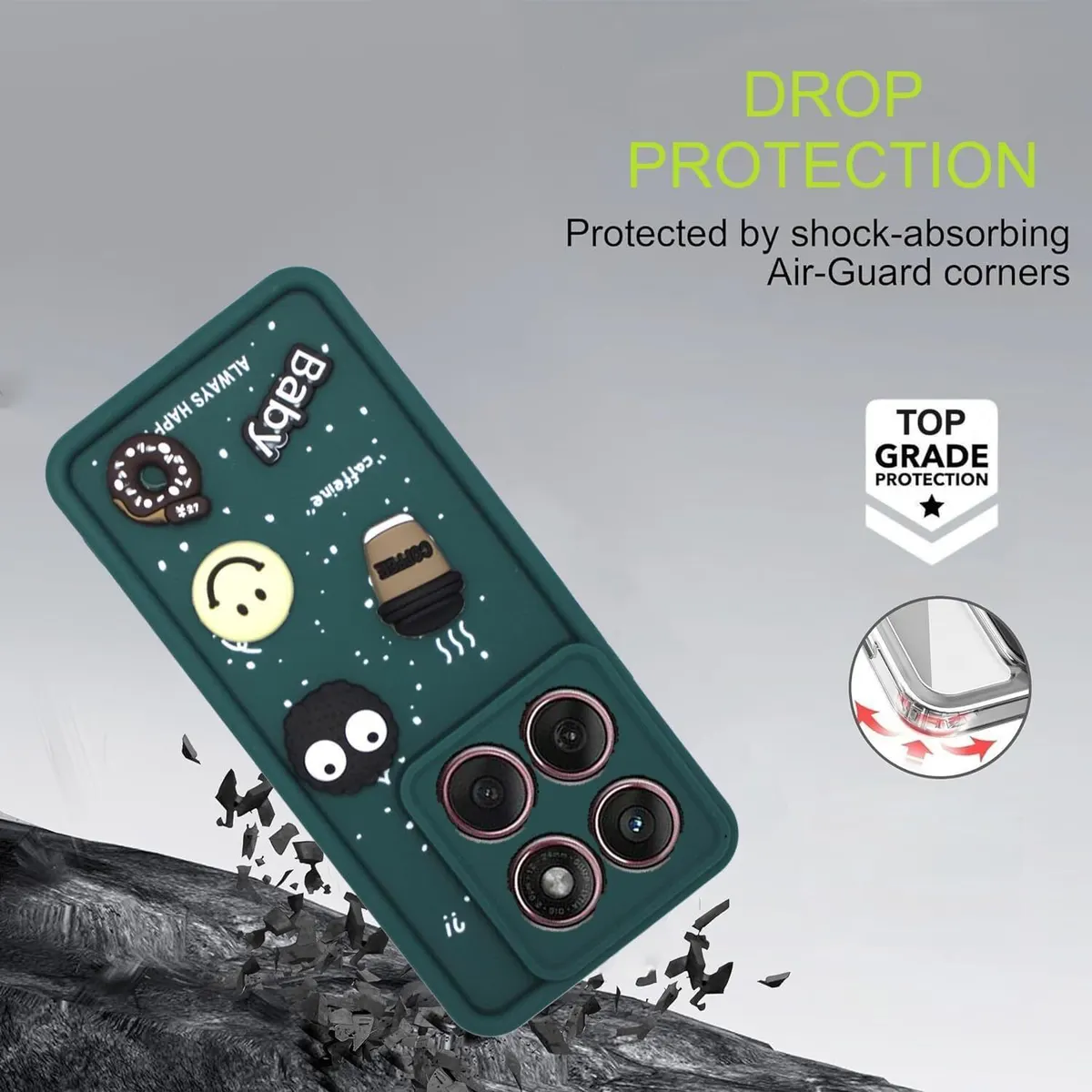 Micvir Back Cover for MOTOROLA Edge 60 Fusion 5G (Green, Silicon, Pack of: 1) — image 3 of 4