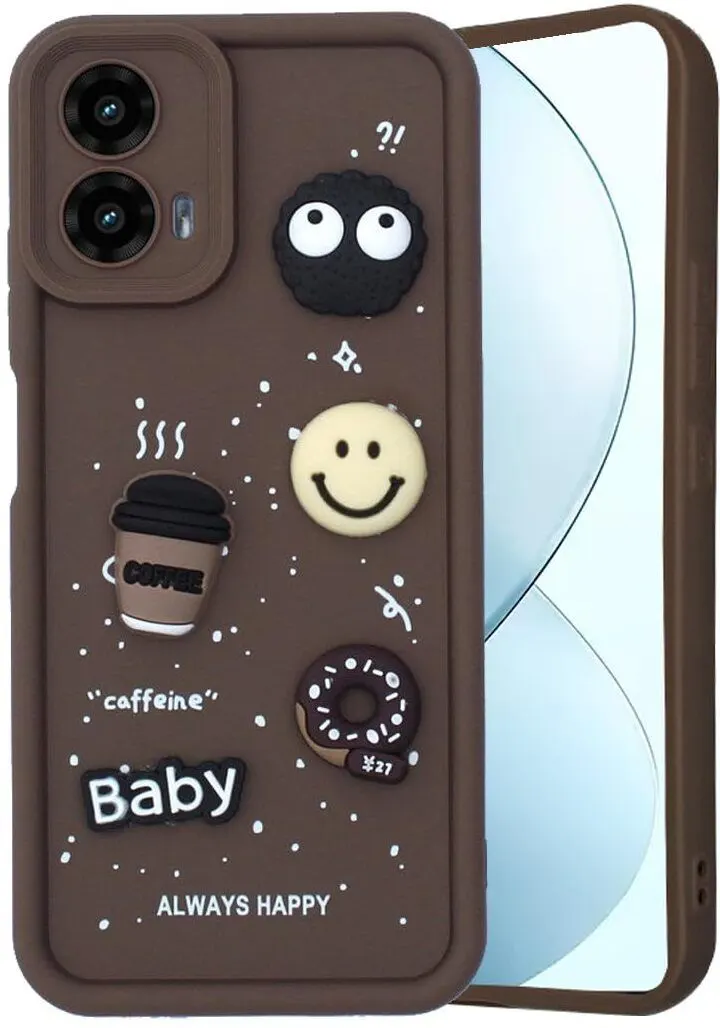 Micvir Back Cover for Motorola Moto G34 5G (Brown, Silicon, Pack of: 1)
