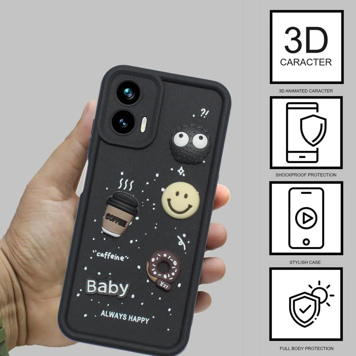 Micvir Back Cover for MOTOROLA g45 5G (Black, Silicon, Pack of: 1) — image 2 of 4