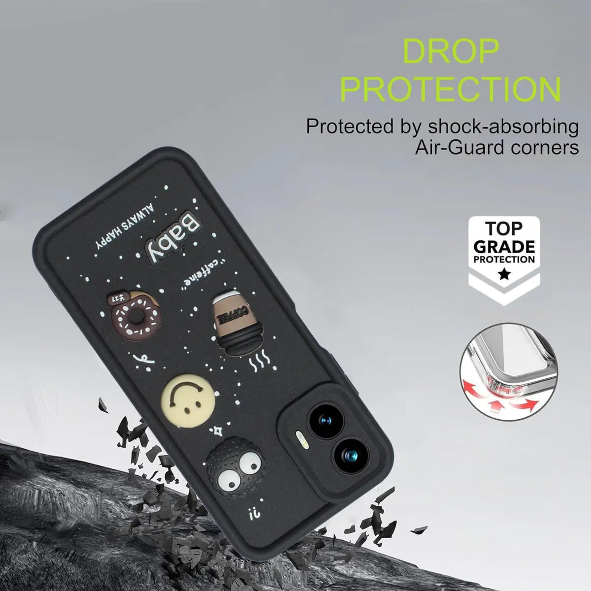 Micvir Back Cover for MOTOROLA g45 5G (Black, Silicon, Pack of: 1) — image 3 of 4