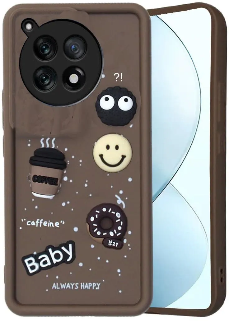 Micvir Back Cover for OnePlus 12R 5G (Brown, Silicon, Pack of: 1)