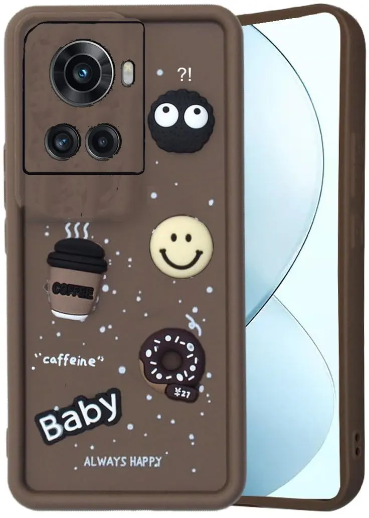 Micvir Back Cover for OnePlus 10R 5G (Brown, Silicon, Pack of: 1)