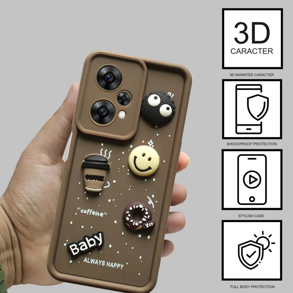 Micvir Back Cover for OnePlus Nord CE 2 Lite 5G (Brown, Silicon, Pack of: 1) — image 2 of 4