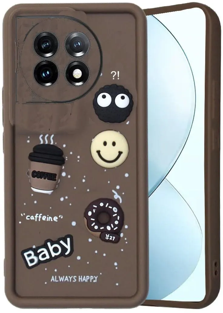 Micvir Back Cover for OnePlus 11R 5G (Brown, Silicon, Pack of: 1)
