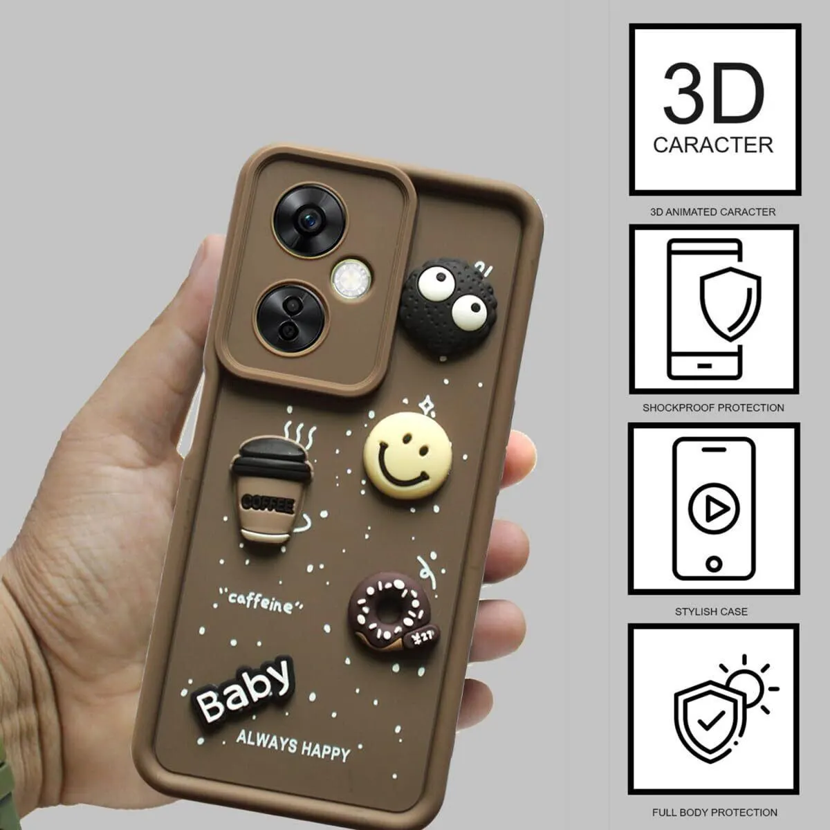 Micvir Back Cover for OnePlus Nord CE 3 Lite 5G (Brown, Silicon, Pack of: 1) — image 2 of 4