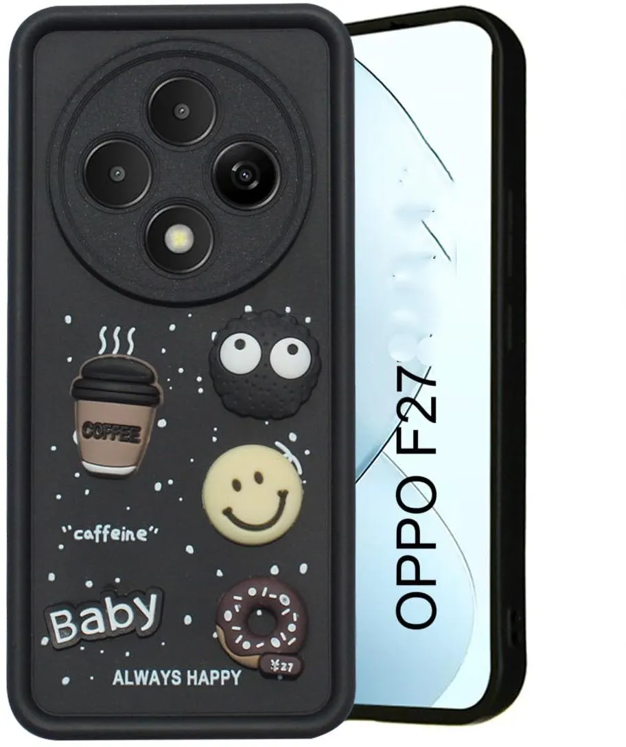 Micvir Back Cover for OPPO F27 5G (Black, Silicon, Pack of: 1)