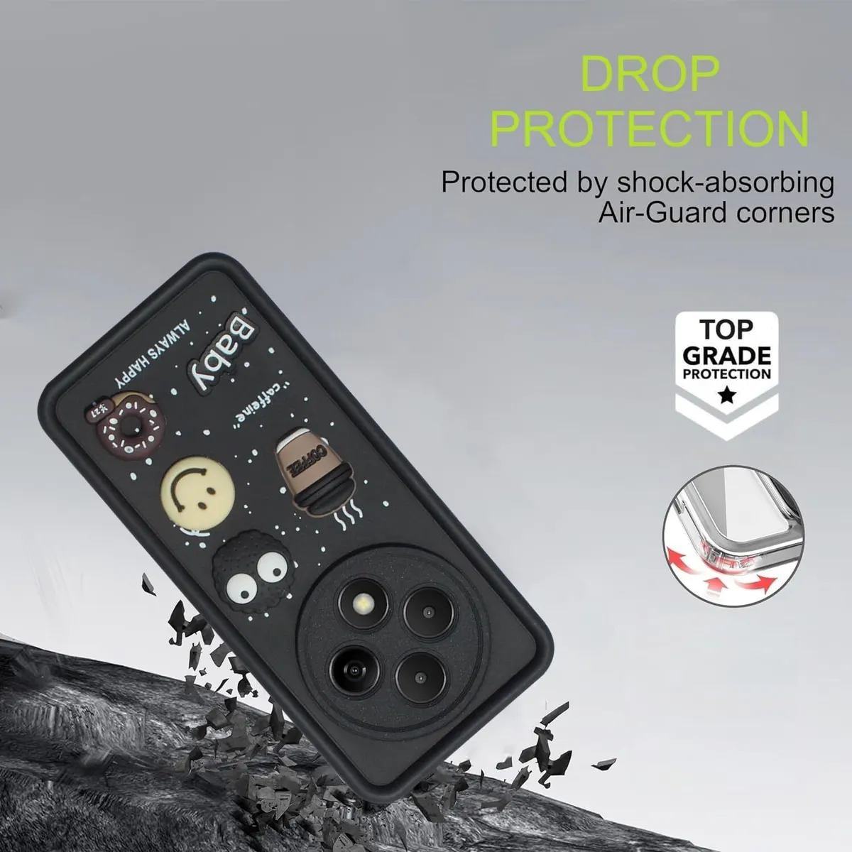 Micvir Back Cover for OPPO F27 Pro Plus 5G (Black, Silicon, Pack of: 1) — image 3 of 4