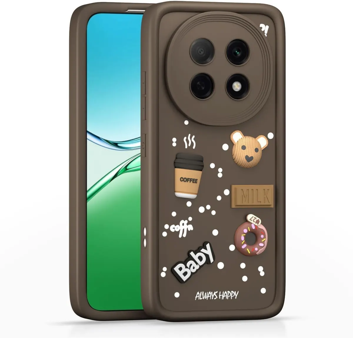 Micvir Back Cover for OPPO F29 5G (Brown, Silicon, Pack of: 1)