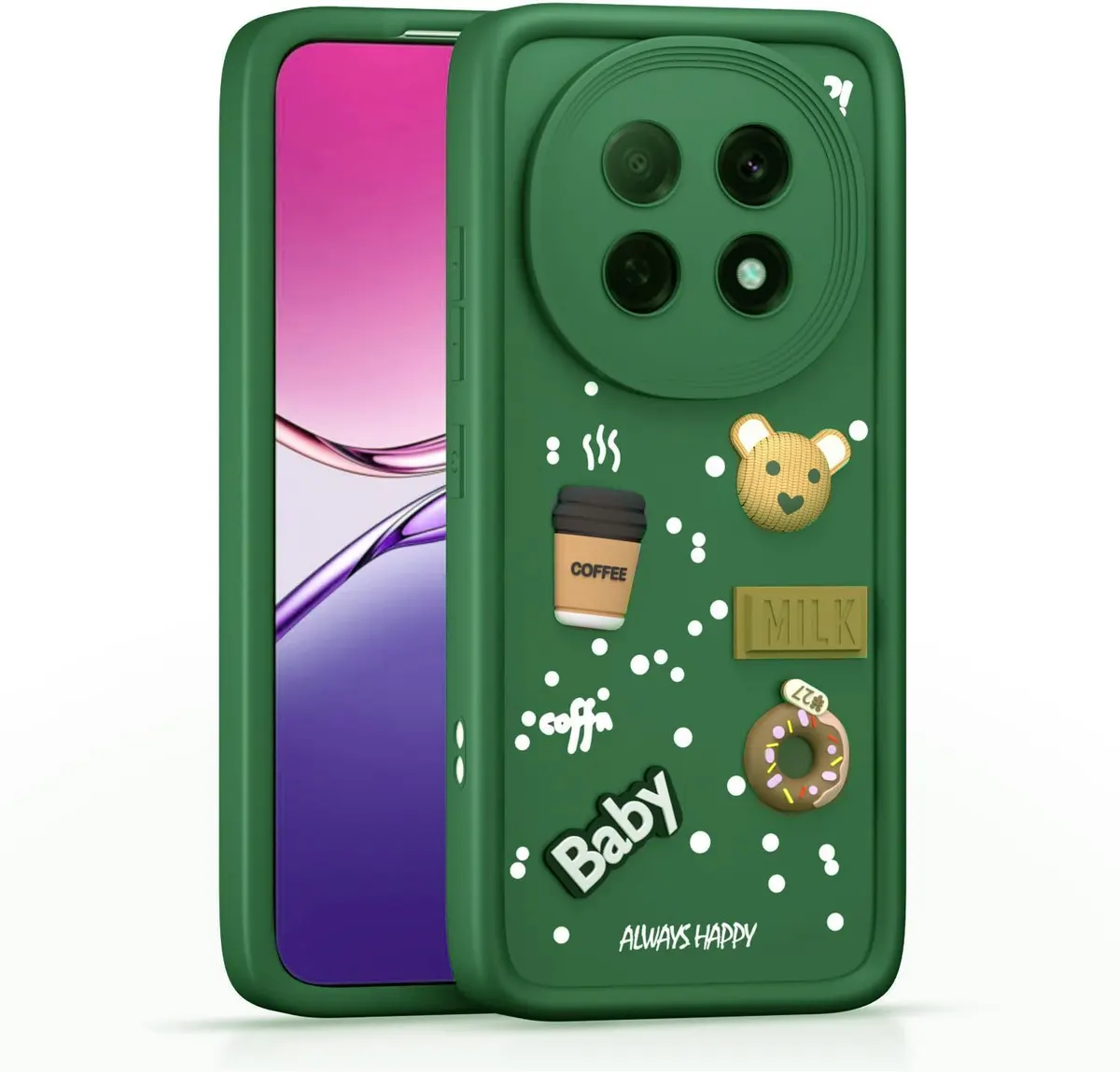 Micvir Back Cover for OPPO F29 5G (Green, Silicon, Pack of: 1)