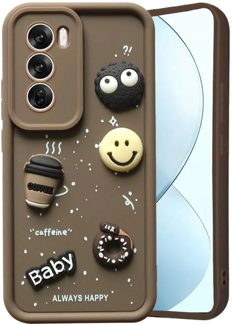 Micvir Back Cover for Oppo Reno 12 Pro 5G (Brown, Silicon, Pack of: 1)