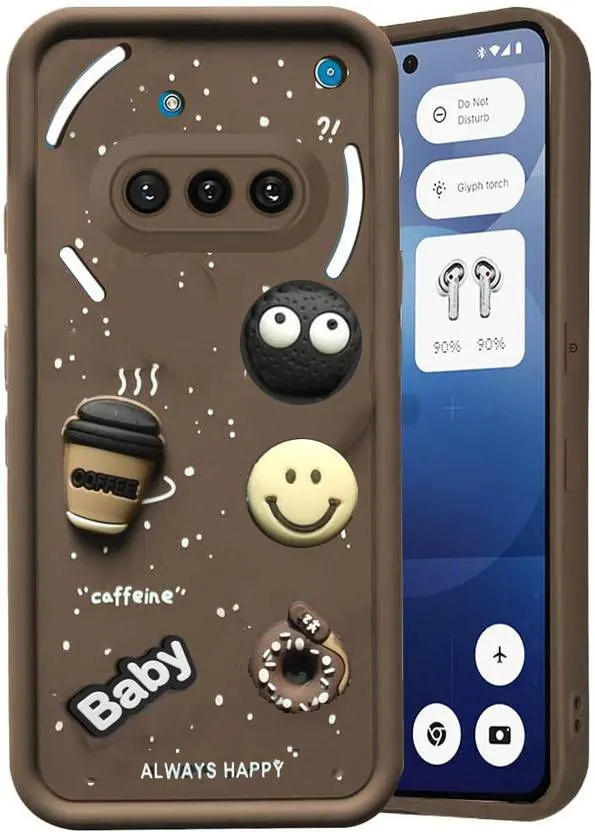 Micvir Back Cover for Nothing Phone (3a) (Brown, Silicon, Pack of: 1)