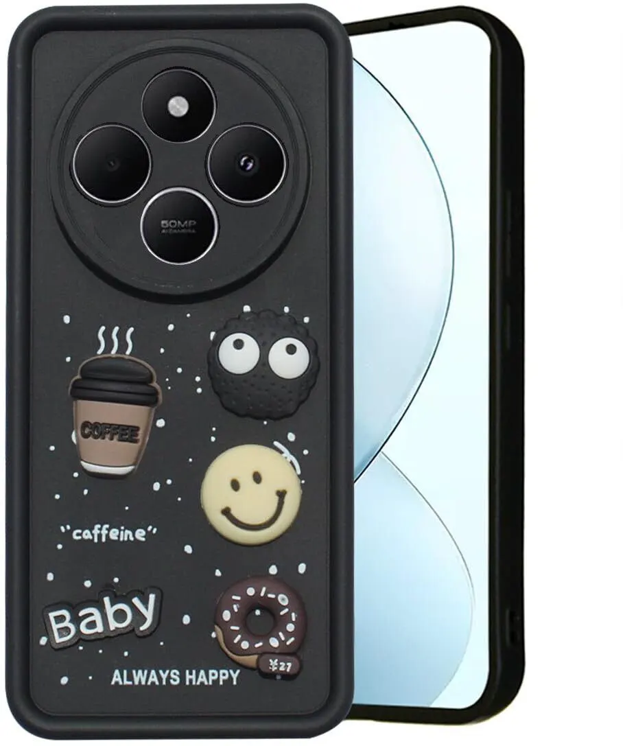 Micvir Back Cover for POCO C75 5G (Black, Silicon, Pack of: 1)