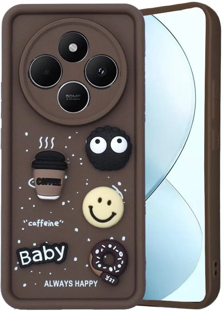 Micvir Back Cover for POCO M7 5G (Brown, Silicon, Pack of: 1)