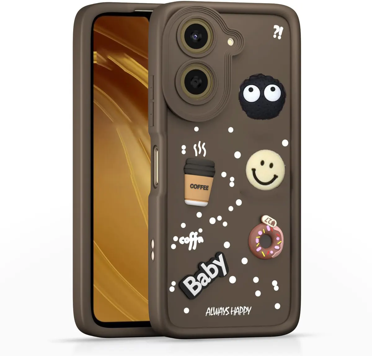 Micvir Back Cover for Redmi A5 (Brown, Silicon, Pack of: 1)