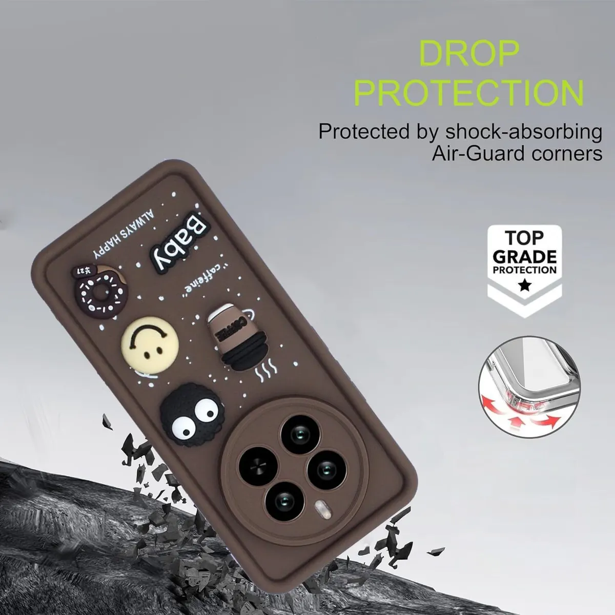 Micvir Back Cover for Realme 12 Pro 5G (Brown, Silicon, Pack of: 1) — image 3 of 4