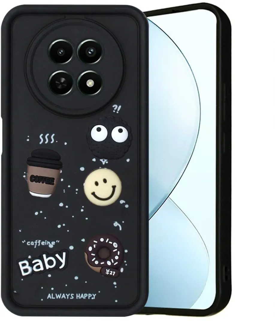 Micvir Back Cover for Realme 12x 5G (Black, Silicon, Pack of: 1)