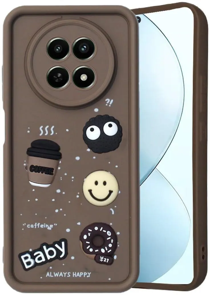 Micvir Back Cover for Realme 12x 5G (Brown, Silicon, Pack of: 1)