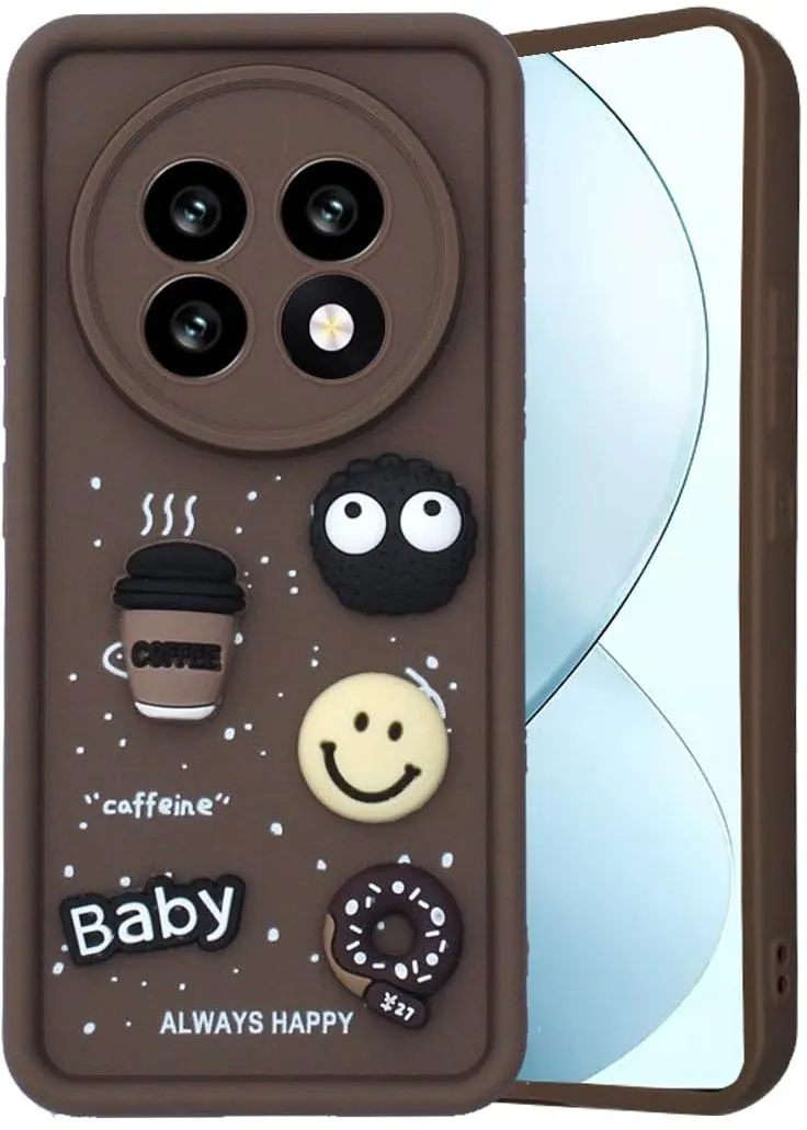 Micvir Back Cover for Realme 13 Pro 5G (Brown, Silicon, Pack of: 1)