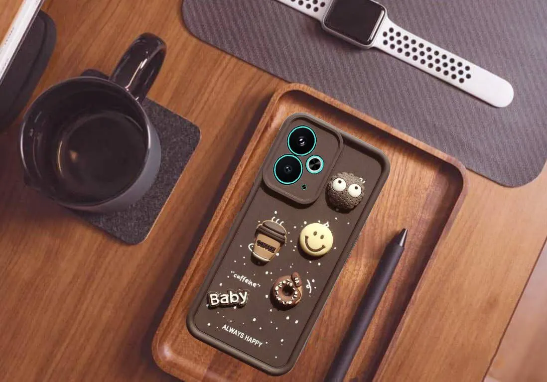 Micvir Back Cover for Realme 14T 5G (Brown, Silicon, Pack of: 1) — image 4 of 4