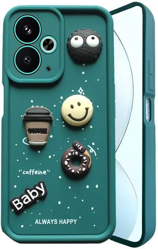 Micvir Back Cover for Realme 14T 5G (Green, Silicon, Pack of: 1)