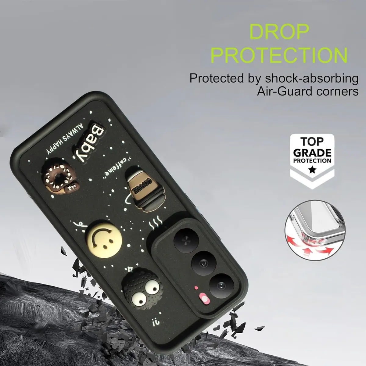 Micvir Back Cover for Realme 14X 5G (Black, Silicon, Pack of: 1) — image 3 of 4