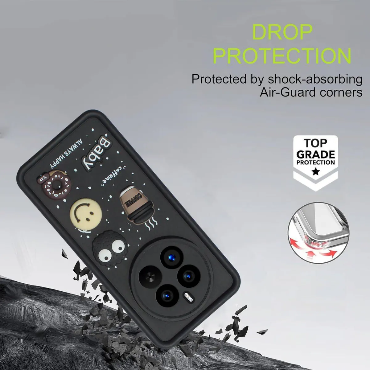 Micvir Back Cover for Realme Narzo 70 Pro 5G (Black, Silicon, Pack of: 1) — image 2 of 4