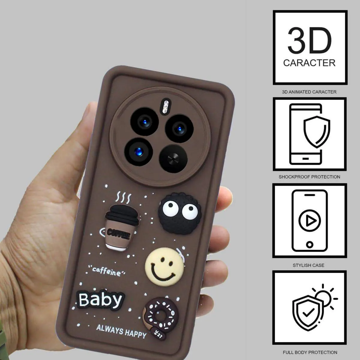 Micvir Back Cover for Realme Narzo 70 Pro 5G (Brown, Silicon, Pack of: 1) — image 2 of 4