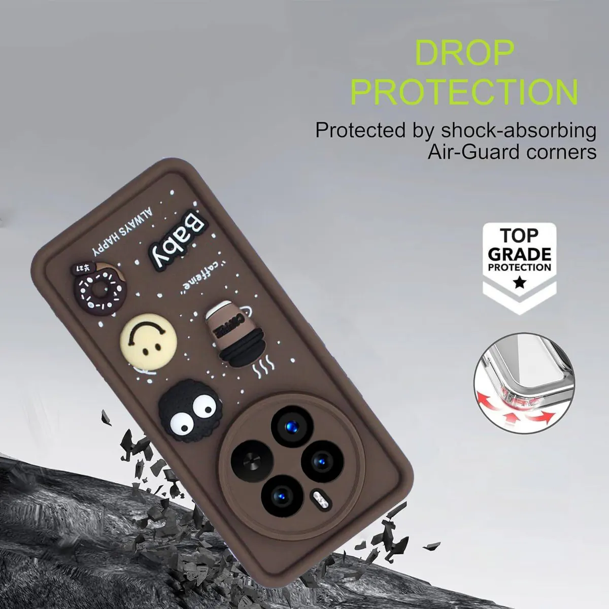 Micvir Back Cover for Realme Narzo 70 Pro 5G (Brown, Silicon, Pack of: 1) — image 3 of 4